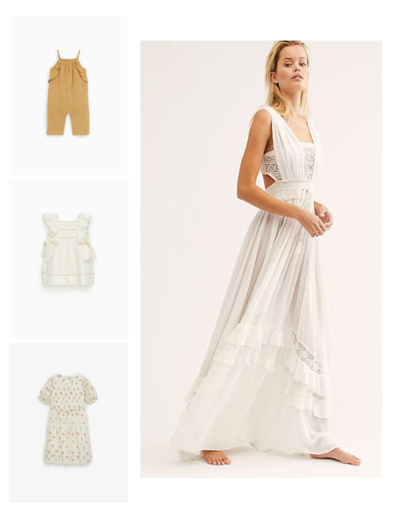 monthly-style-board- long ivory dress, little girl's ivory ruffle dress