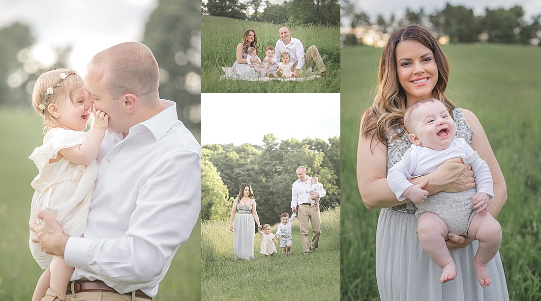 styled fall family pictures in field at sunset_petite magnolia photography