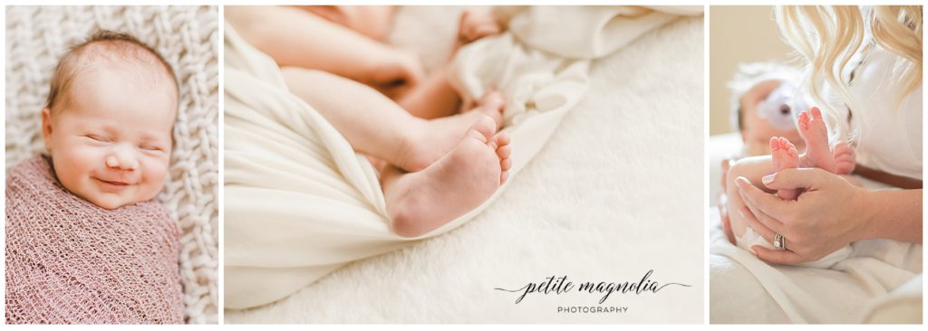 Newborn Session Details | Newborn Photography Pittsburgh collage of newborn details 