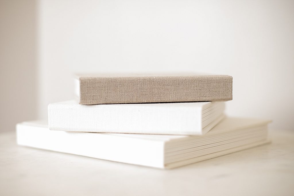 custom designed heirloom linen albums_petite magnolia photography