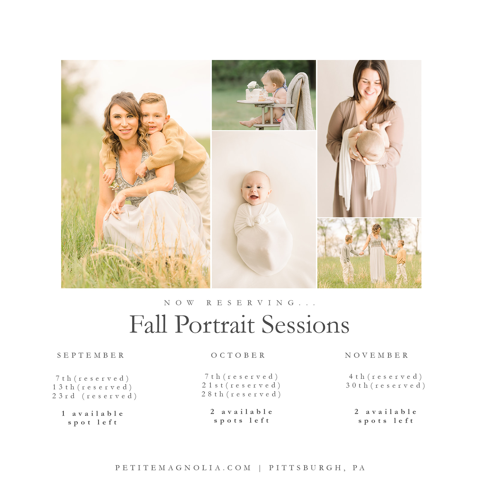 Fall Portrait Sessions Update