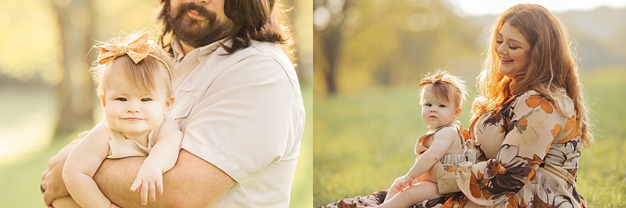 Proud Pittsburgh parents with six month daughter during family photos 