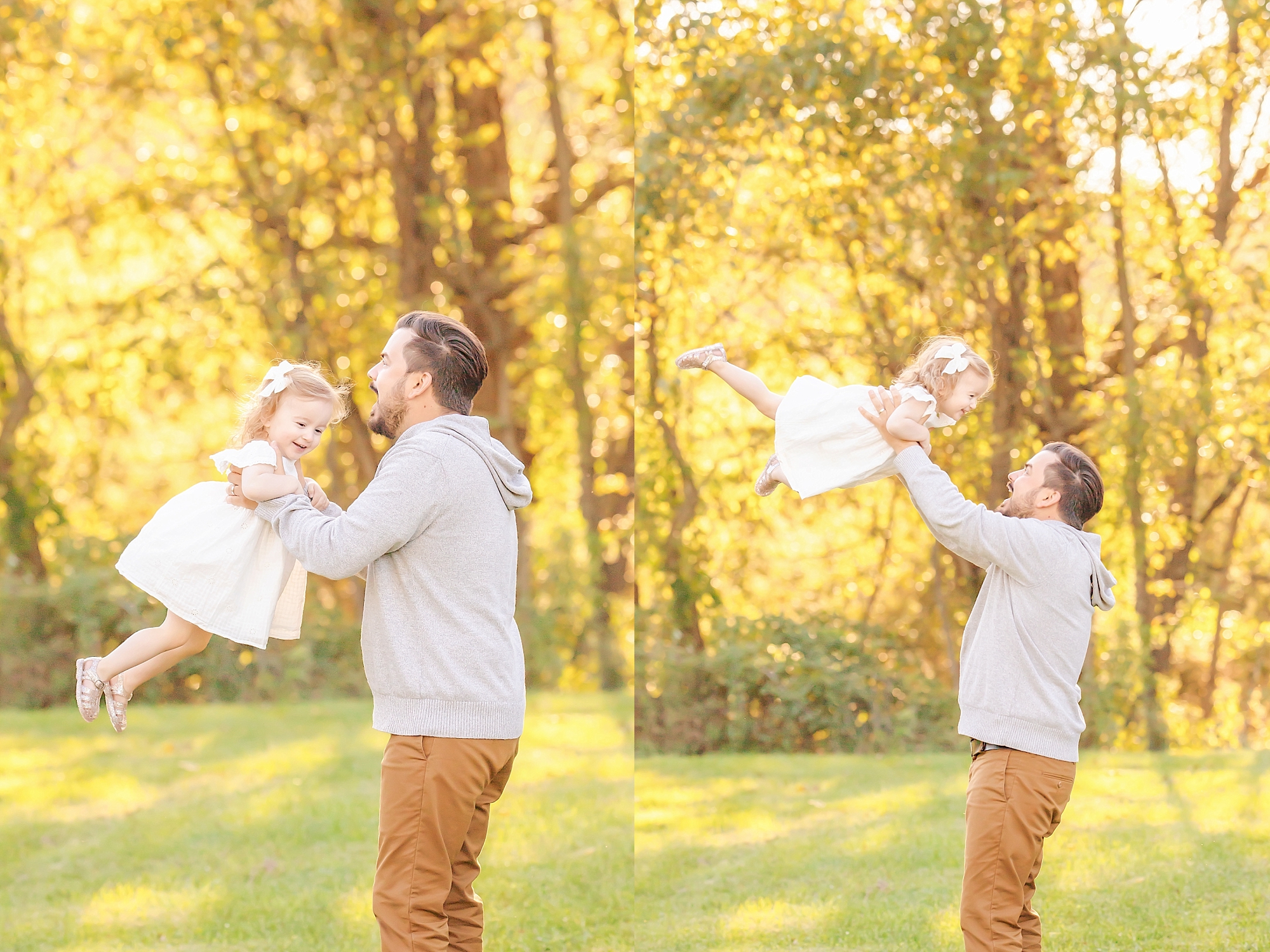 Venetia dad and daughter playing during family pictures