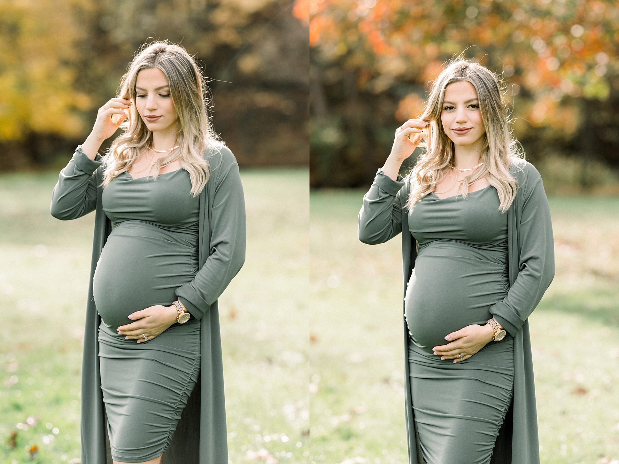 luxury outdoor maternity photo shoot in Pittsburgh