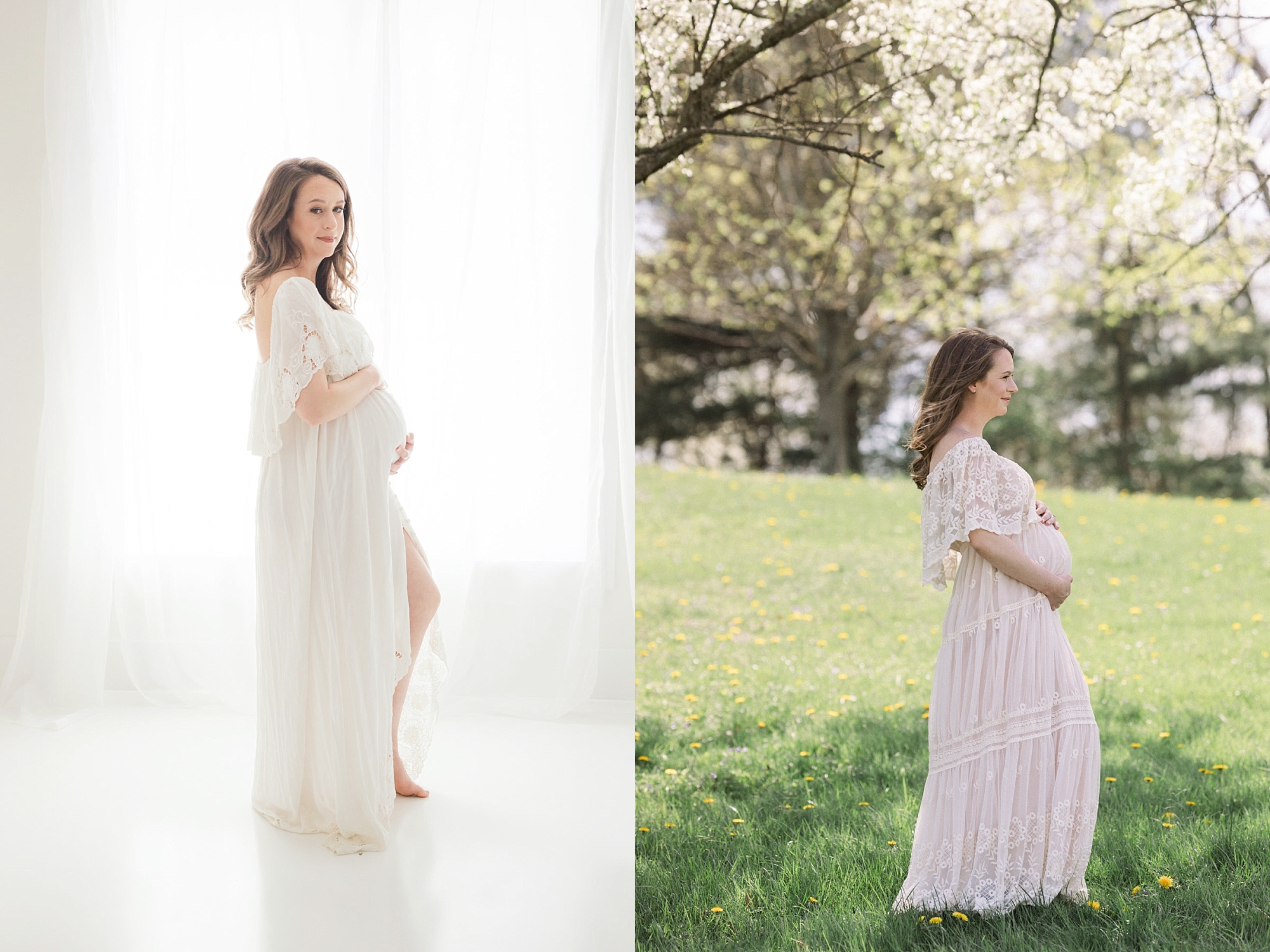 Pittsburgh studio and outdoor maternity portraits for comparison