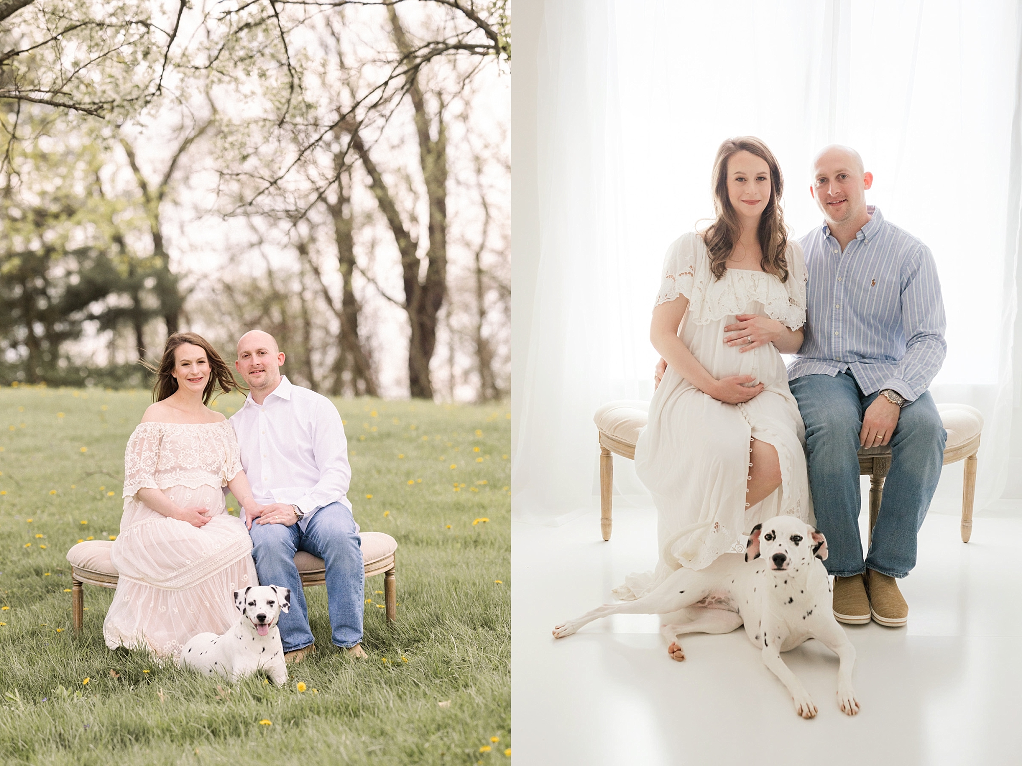 outdoor and studio professional portraits with family pet