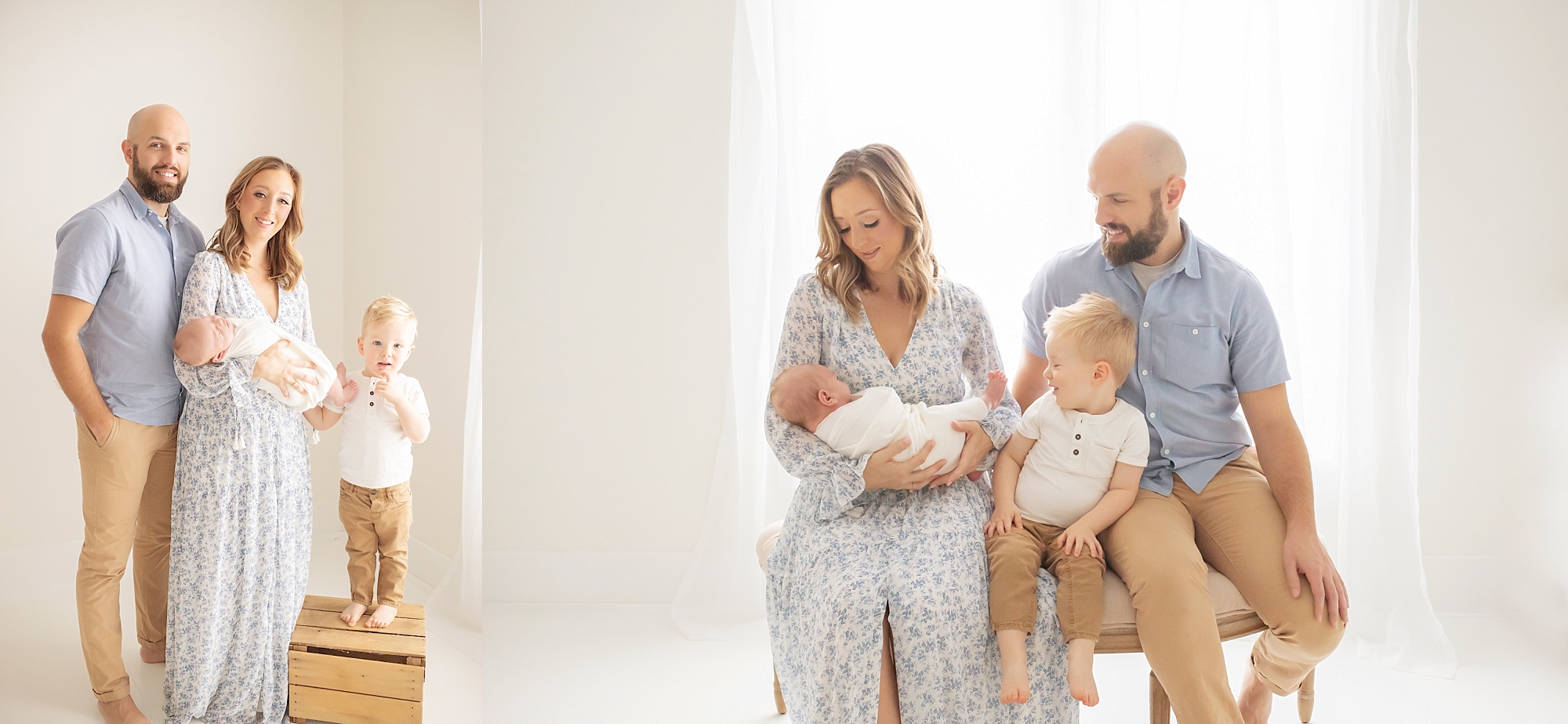 young Pittsburgh family posing for newborn photos