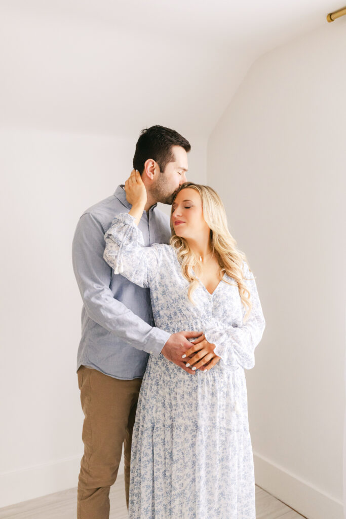Couple expecting their first baby during a Pittsburgh maternity photography session in McMurray